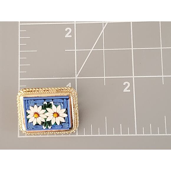 Vintage Mini Italian Mosaic Tile Pin Brooch - Picture 6 of 6
